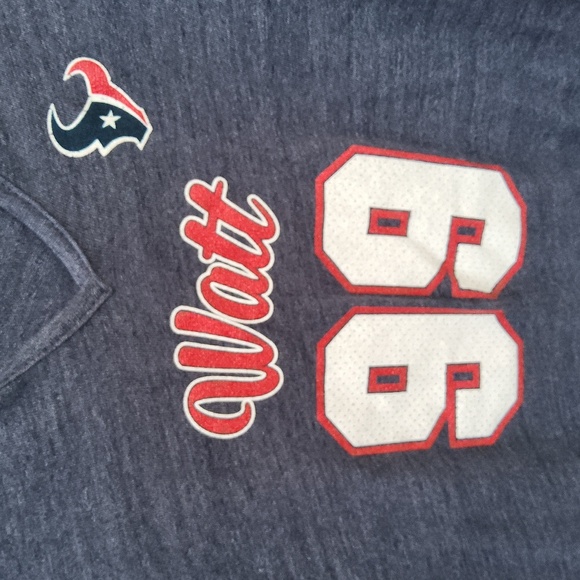 Majestic Fan Fashion blue Houston Texans shirt size Large with Watt 99 on front - Picture 3 of 6